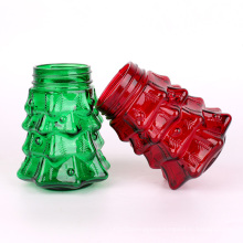 pine tree-shaped glass christmas candy jars 32oz